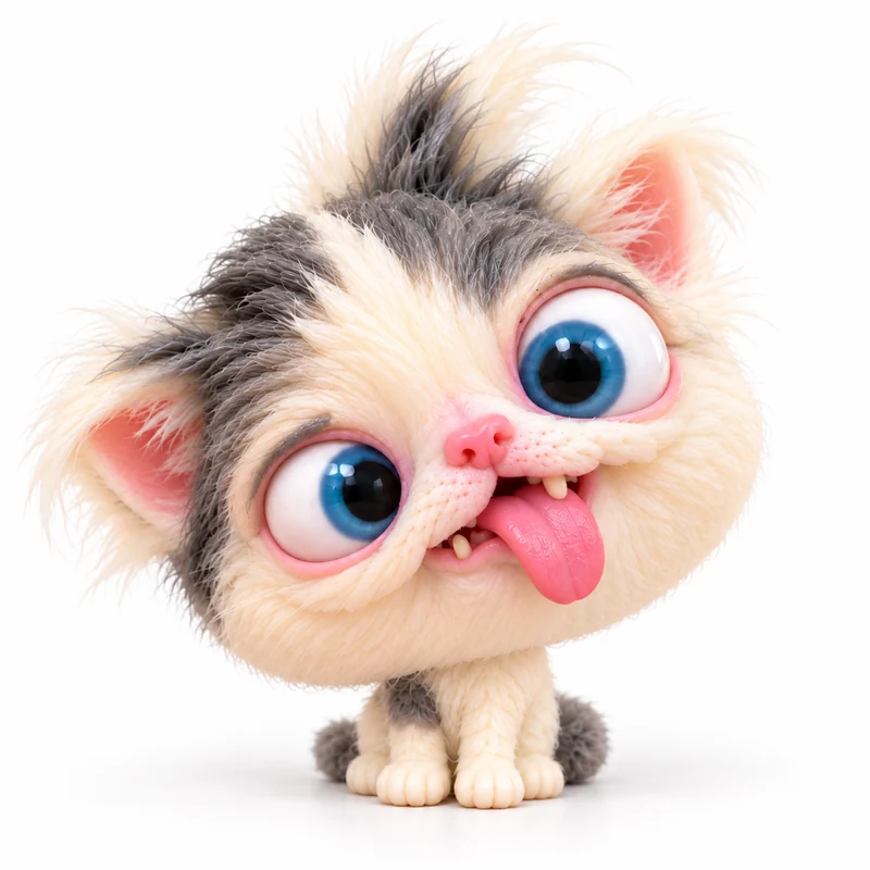 CatBlep cat squishy, approximately 12 cm, front view