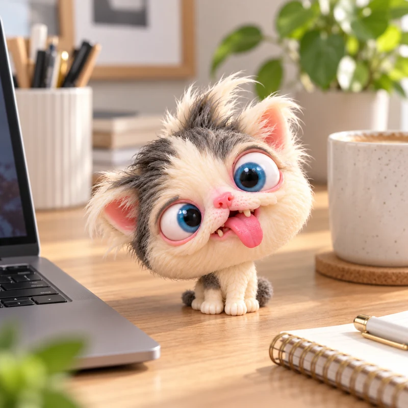 CatBlep cat squishy, approximately 12 cm, lifestyle image