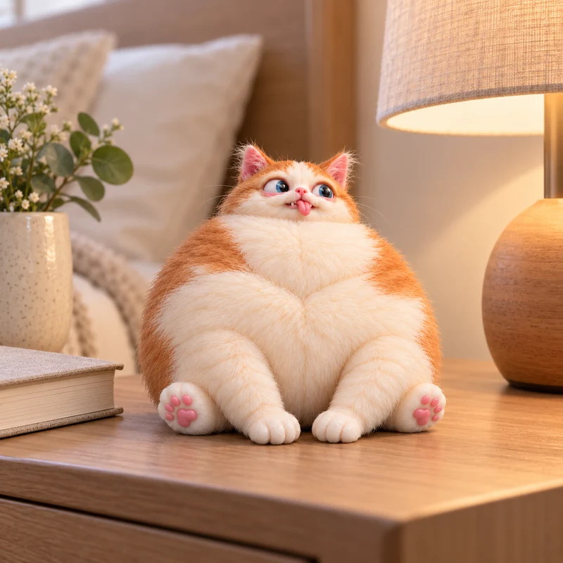 CatChonk cat squishy, approximately 12 cm, lifestyle image