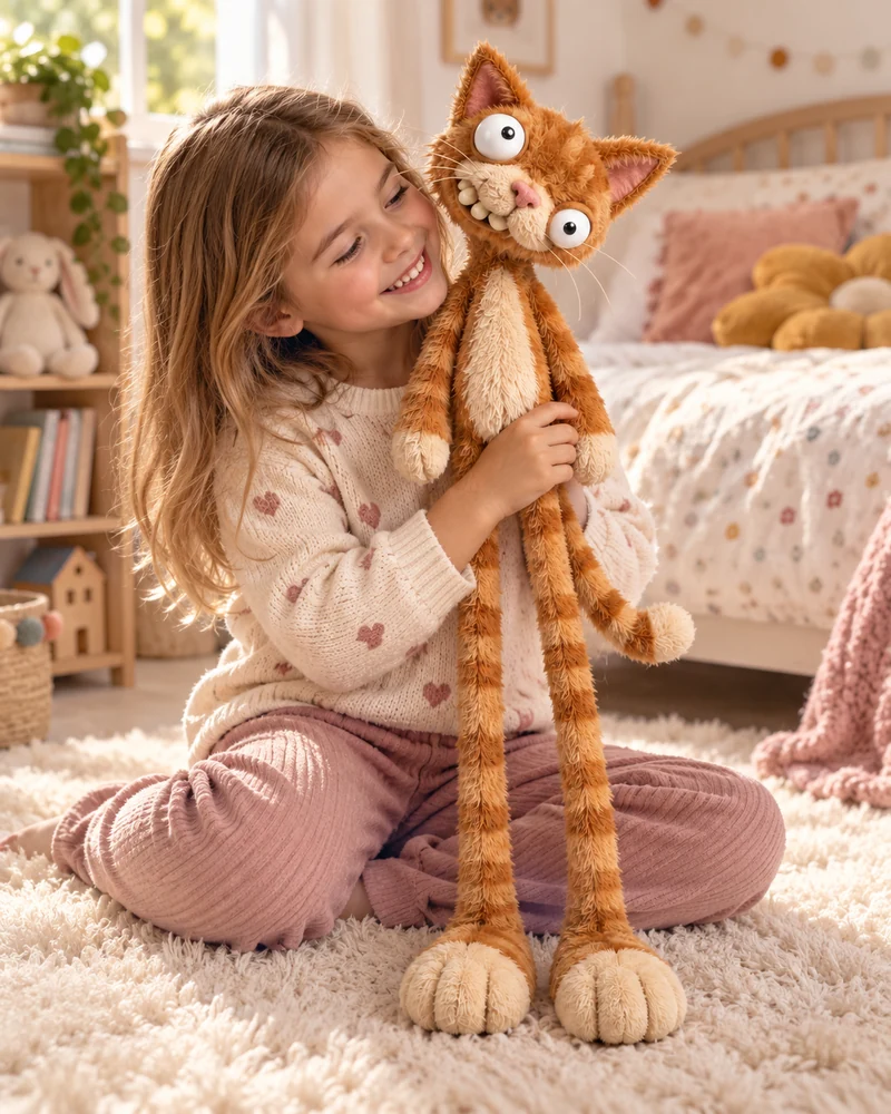 CatMimi 50 cm plush cat Teddy with a child