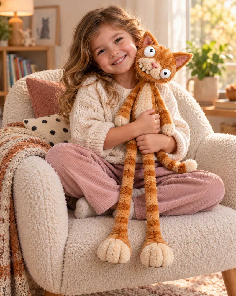CatMimi 50 cm plush cat Teddy with a child