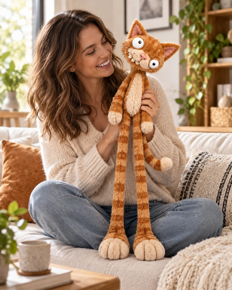 CatMimi 50 cm plush cat Teddy with an adult
