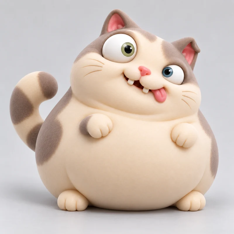 CatWonk cat squishy, approximately 12 cm, angled view