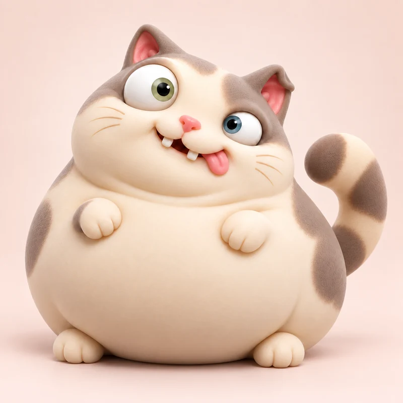 CatWonk cat squishy, approximately 12 cm, alternate view