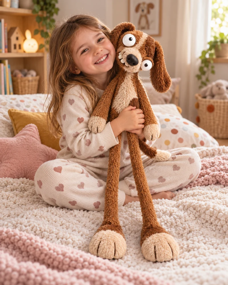 DogMomo 50 cm plush dog Teddy with a child