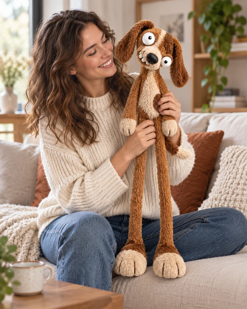 DogMomo 50 cm plush dog Teddy with an adult