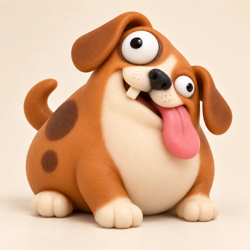 DogWuff dog squishy, approximately 12 cm, angled view
