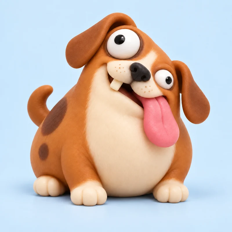 DogWuff dog squishy, approximately 12 cm, alternate view