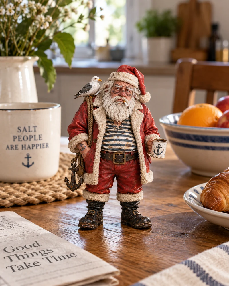SeamanSanta on a kitchen table
